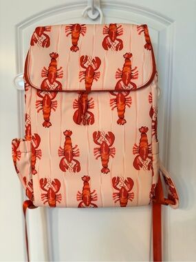 Vera Bradley Lobster Print Cooler Backpack in Pink and Red